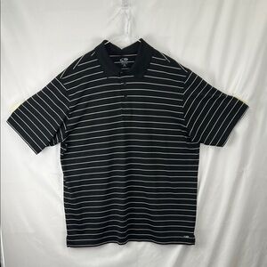 Champion - Men’s Golf Shirt - XL - Black with White Stripes - Duo Dry
